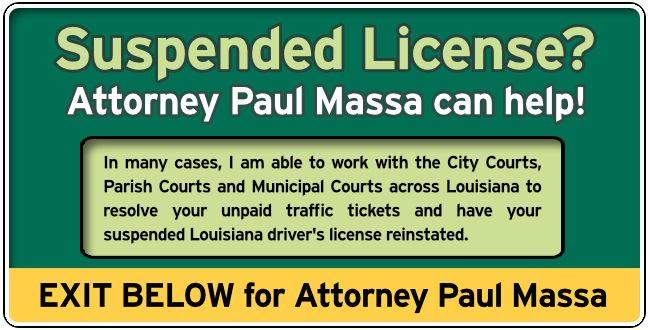 Richland Parish, Louisiana Suspended License Attorney Paul Massa Graphic 1